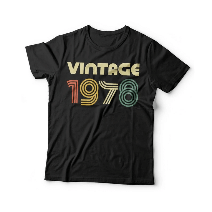 Vintage 1978, Birthday Shirt, Birthday Vintage Shirt, Gift For Her For Him Unisex T-Shirt KM0904 - Spreadstores