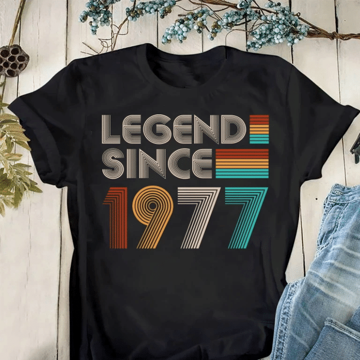 Vintage 1977 Shirt, 1977 Birthday Shirt, Legend Since 1977 Unisex T-Shirt KM0405 - Spreadstores