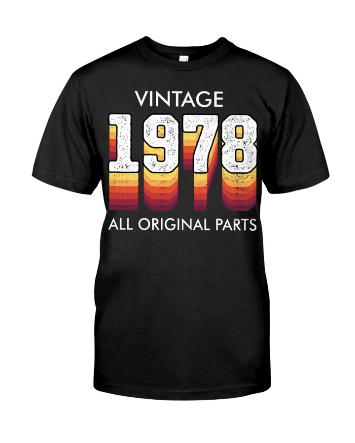 Vintage 1978, All Original Parts V8 Birthday Shirt, Birthday Vintage Shirt, Gift For Her For Him Unisex T-Shirt KM0904 - Spreadstores
