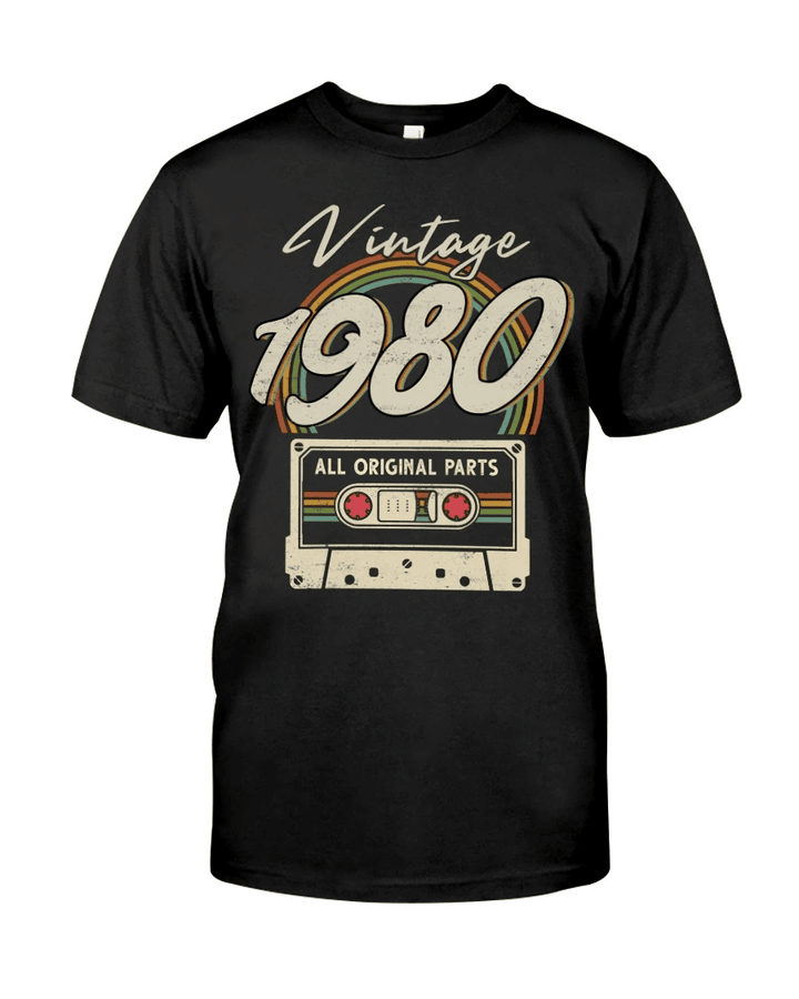 Vintage 1980, All Original Parts, 41st Birthday Gifts For Him For Her, Birthday Unisex T-Shirt - Spreadstores