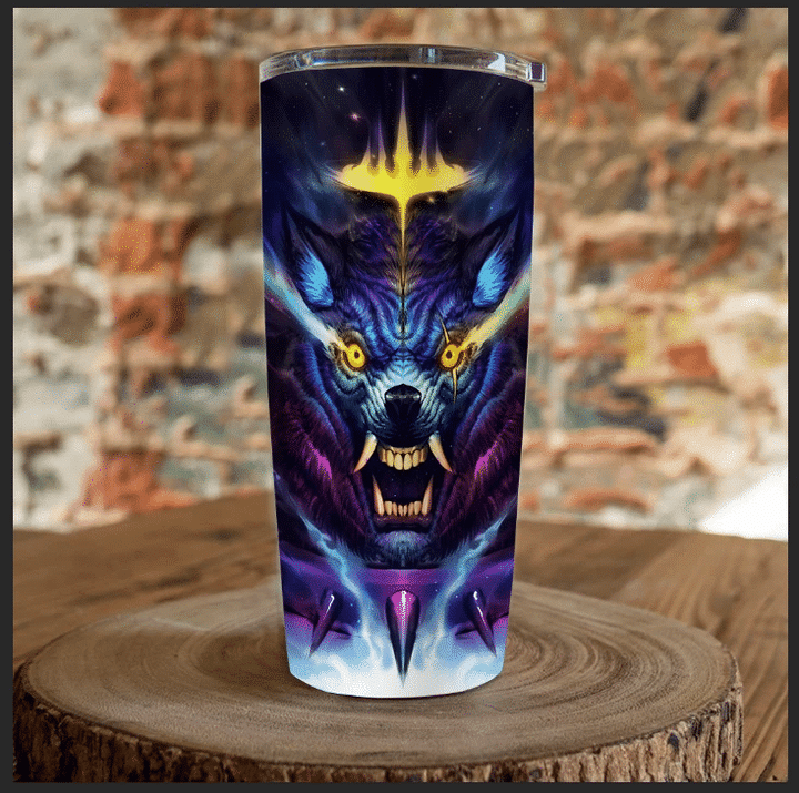 Wolf 3D Tumbler, Best Gift Idea, Gift For Dad, Father's Day Gift Idea Stainless Steel Tumbler - Spreadstores