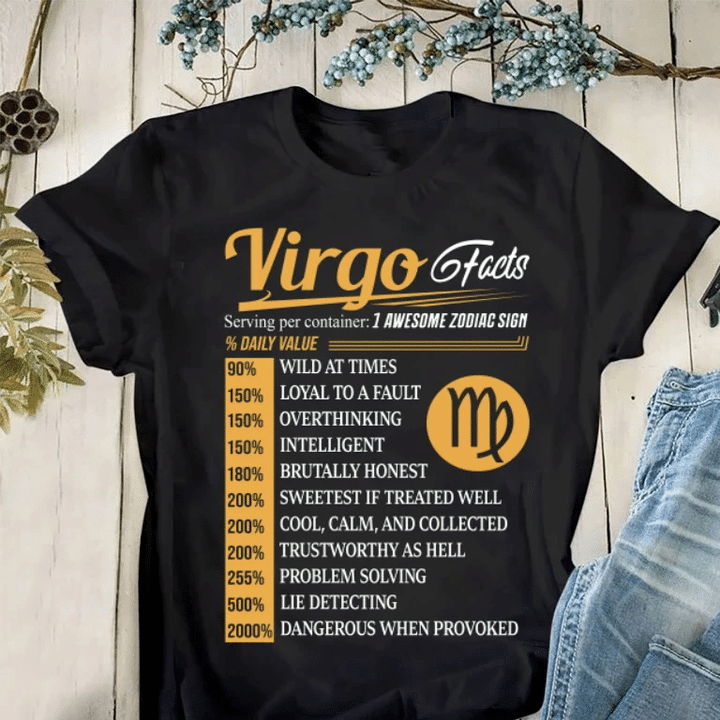 Virgo Shirt, Zodiac Shirt, Virgo Facts, Virgo Birthday, Astrology Shirt, Birthday Gift For Her Unisex T-Shirt - Spreadstores