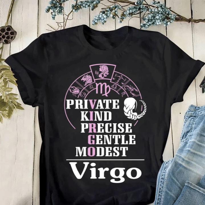 Virgo Private Kind Precise Gentle Modest Virgo, Birthday Gift For Her Unisex T-Shirt - Spreadstores