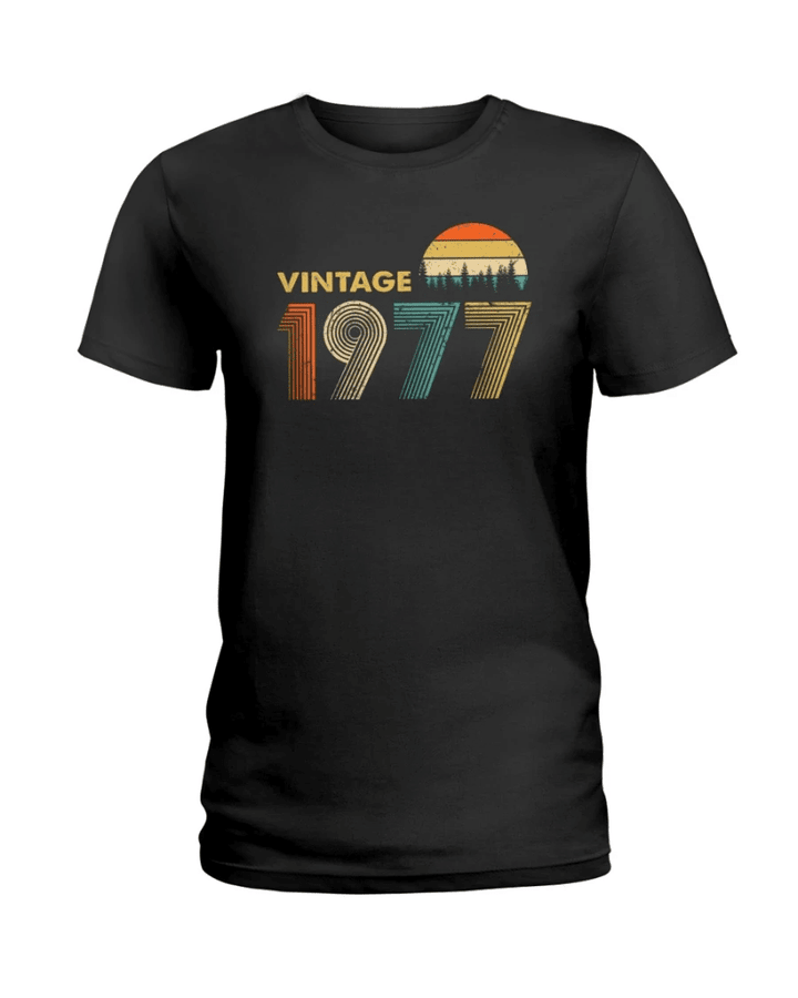Vintage 1977 Shirt, 1977 Birthday Shirt, Birthday Gift Idea, Gift For Him Gift For Her Unisex T-Shirt KM0405 - Spreadstores