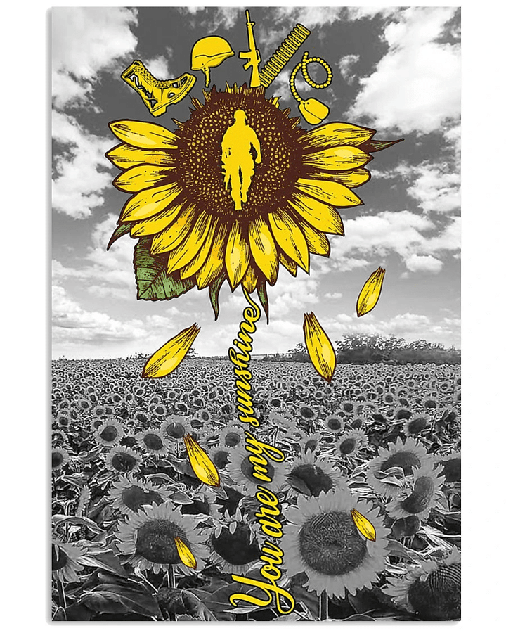 Veterans Sunflower Canvas Wall Art You Are My Sunshine Matte Canvas - Spreadstores