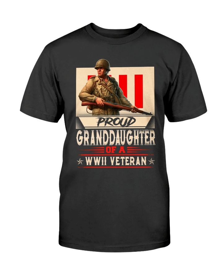 Veterans Unisex T-Shirt - Proud Granddaughter Of A WWII Veteran Shirt - Spreadstores