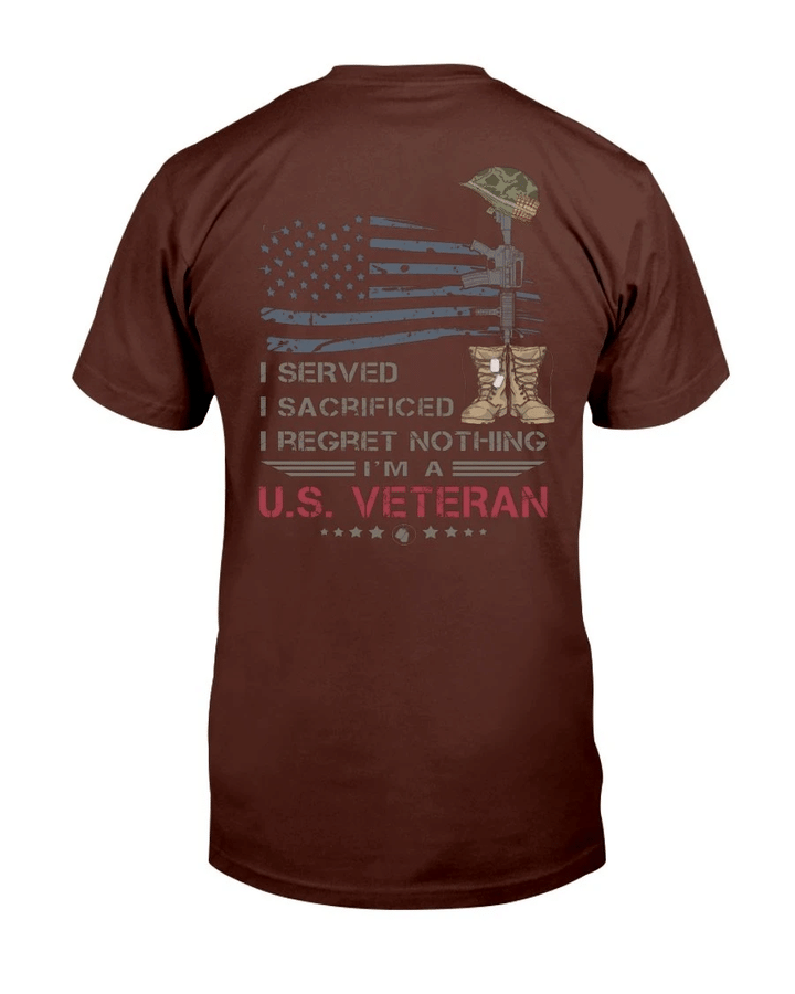 Veterans Shirt I Served I Sacrificed I Regret Nothing I'm A US Veteran T-Shirt - Spreadstores