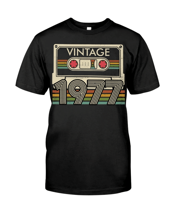 Vintage 1977 Shirt, 1977 Birthday Shirt, Birthday Gift Idea, Gift For Him Gift For Her V2 Unisex T-Shirt KM0405 - Spreadstores