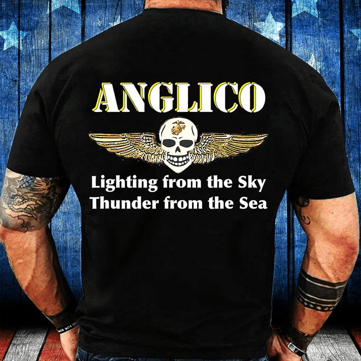 Veterans Shirt - Anglico - Lighting From The Sky Thunder From The Sea T-Shirt - Spreadstores