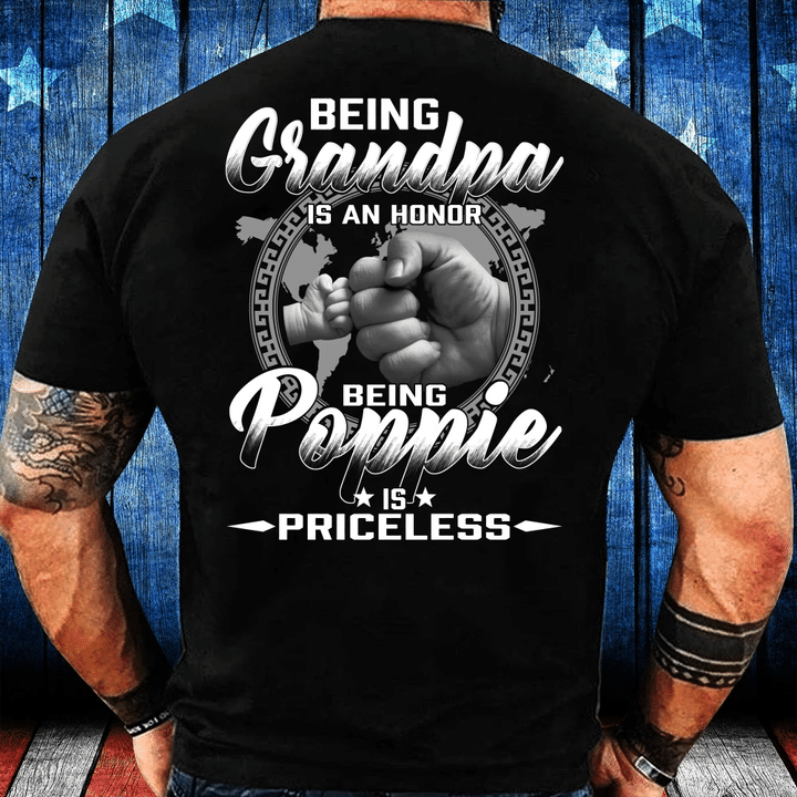 Veterans Shirt - Being Grandpa Is An Honor Being Poppie Is Priceless T-Shirt - Spreadstores