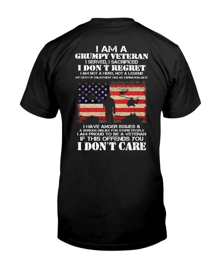 Veterans Shirt - I Am A Grumpy Veteran I Don't Care T-Shirt - Spreadstores