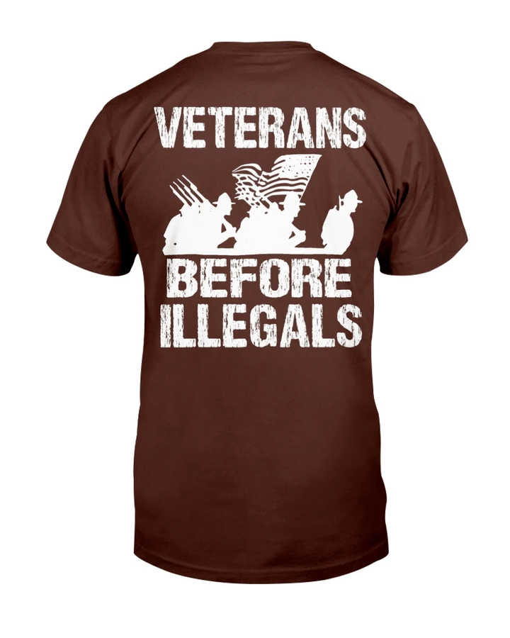 Veterans Before Illegals - Military American Flag T-Shirt - Spreadstores
