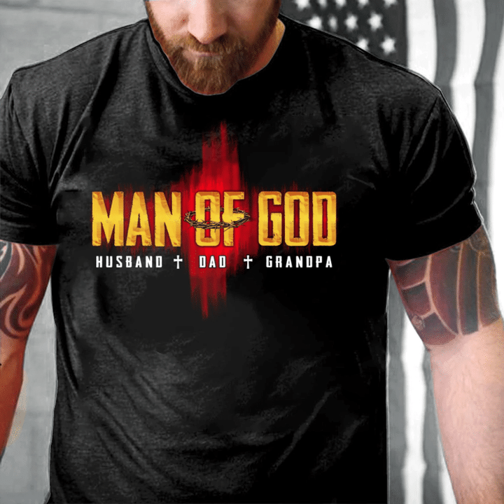 Veterans Shirt - Man Of God Husband - Dad - Grandpa T-Shirt - Spreadstores