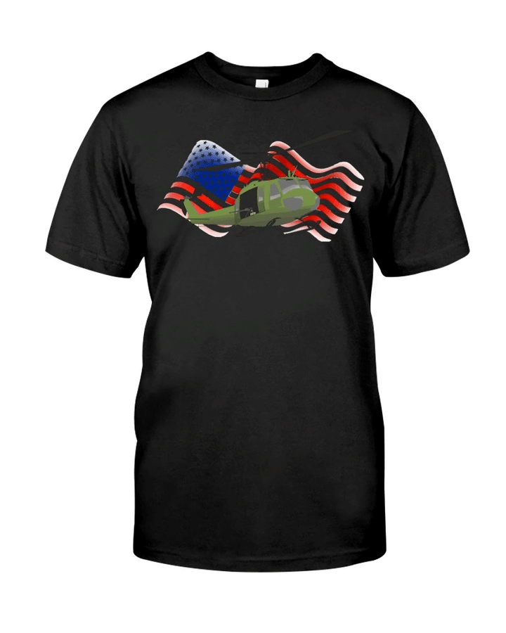 Veteran Shirt, Uh Huey With USA Flag T-Shirt, Father's Day Gift For Dad KM1304 - Spreadstores