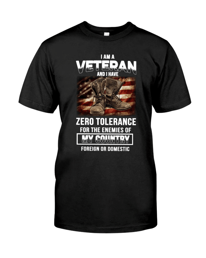 Veteran Shirt, Female Veteran, Zero Tolerance For The Enemies Unisex T-Shirt KM3105 - Spreadstores
