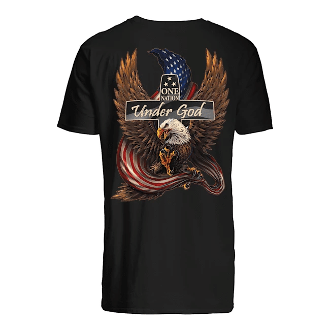 Veteran Shirt, Father's Day Shirt, One Nation Under God American Flag Eagle T-Shirt KM2705 - Spreadstores