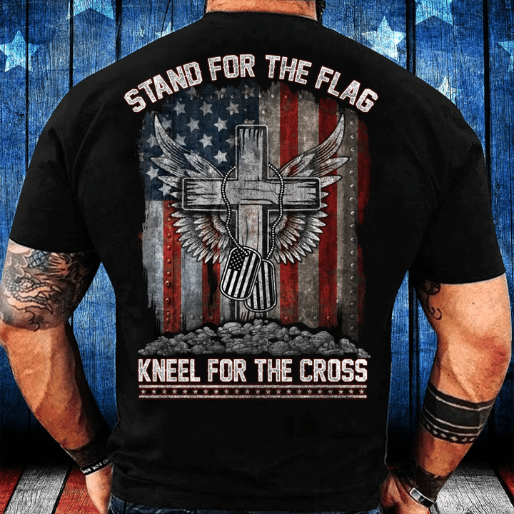 Veteran Shirt, Stand For The Flag Kneel For The Cross Premium T-Shirt - Spreadstores