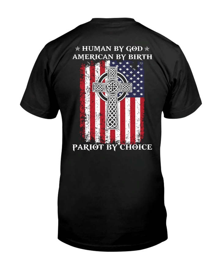 Veteran Shirt, Funny Quote Shirt, Gun Shirt, Human By God American By Birth T-Shirt KM1606 - Spreadstores