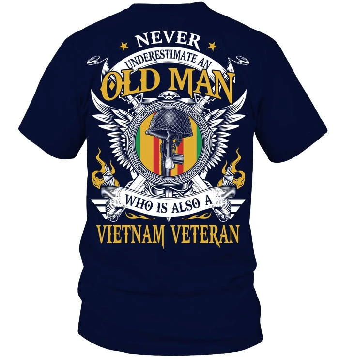 Veteran Shirt, Never Underestimate An Old Man Who Is Also A Vietnam Veteran T-Shirt - Spreadstores