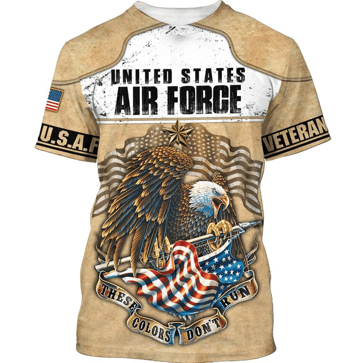 Veteran Shirt, USAF Veteran, U.S Air Force Veteran, These Color Don't Run 3D Shirt All Over Printed Shirts - Spreadstores