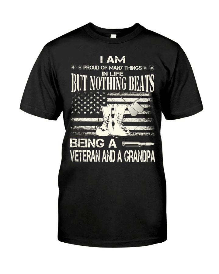 Veteran Shirt, Father's Day Shirt, Nothing Beats Being A Veteran And A Grandpa T-Shirt KM2805 - Spreadstores