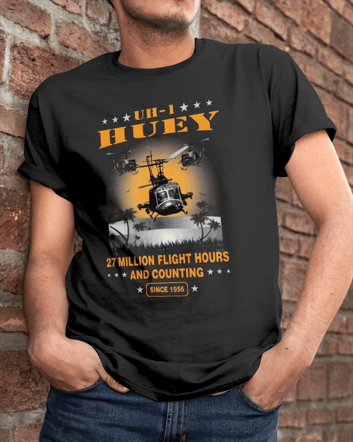 Veteran Shirt, Huey 27m Flight Hours Classic T-Shirt, Father's Day Gift For Dad KM1304 - Spreadstores