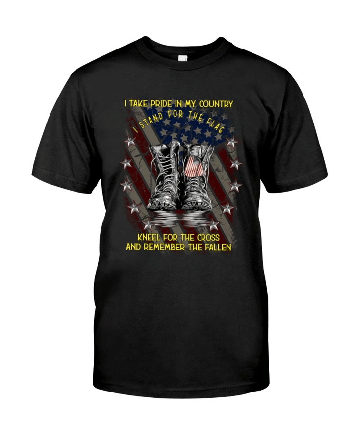 Veteran Shirt, Gift For Veteran, I Stand For The Flag, Kneel For The Cross T-Shirt KM0106 - Spreadstores