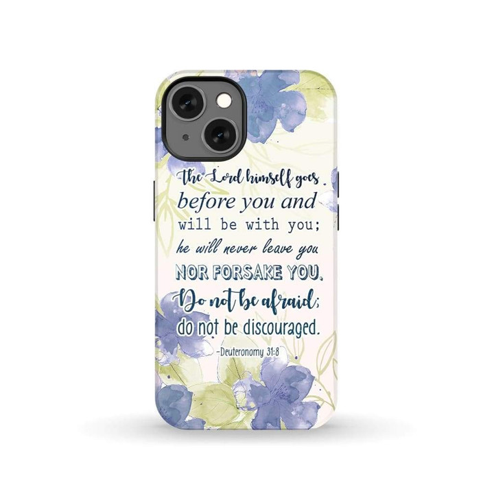 Deuteronomy 31:8 The LORD himself goes before you Bible verse phone case