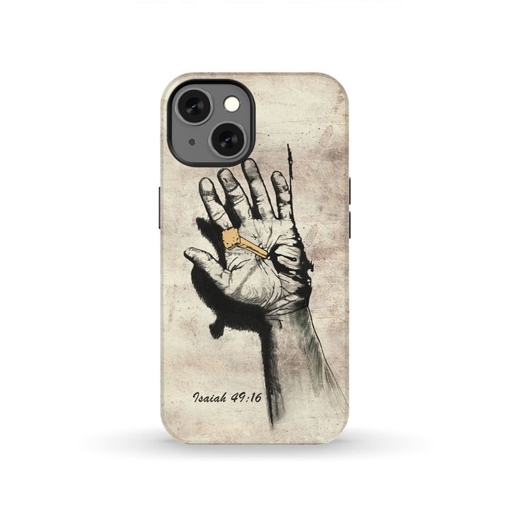 Isaiah 49:16, Hand of Christ nailed to the cross, Bible verse phone case