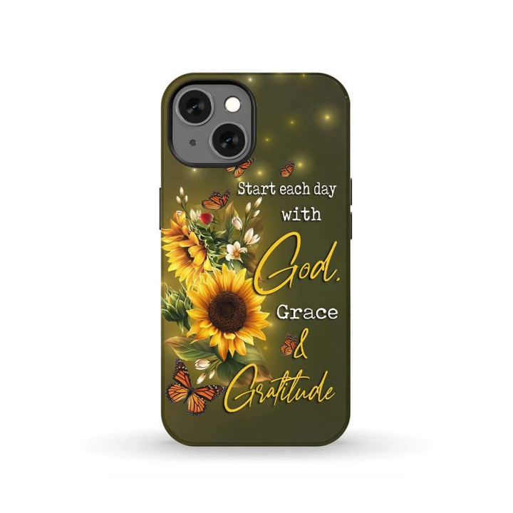 Christian Phone Case: Start Each Day With God Grace and Gratitude