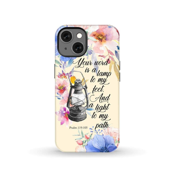 Your word is a lamp to my feet Psalm 119:105 Bible verse phone case