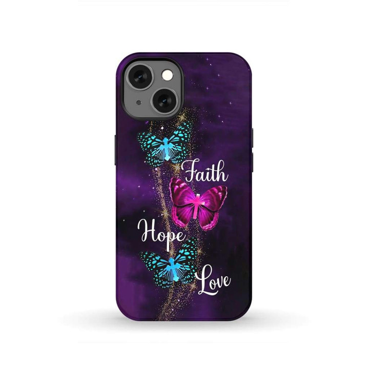 Faith Hope Love Butterfly with Cross Christian phone case - Tough case