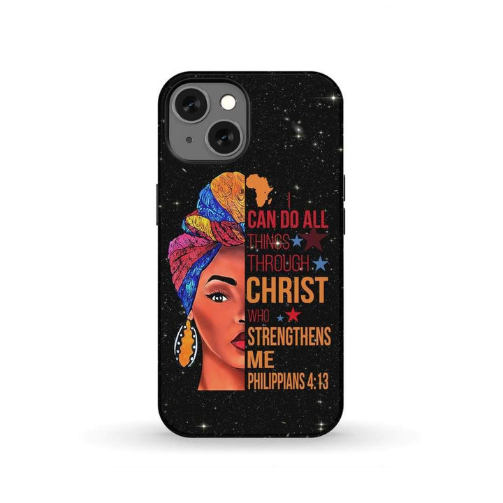 African American I can do all things through Christ phone case