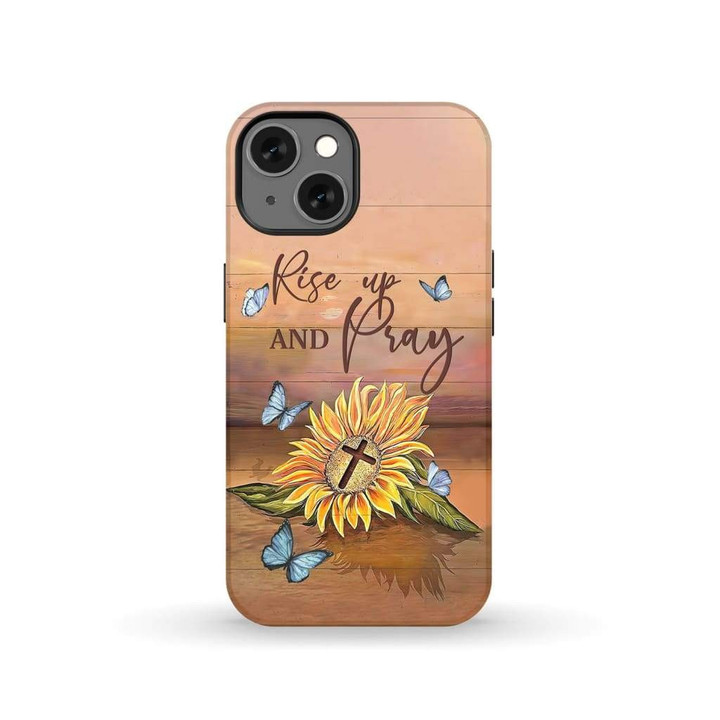 Rise up and pray sunflower cross phone case - tough case