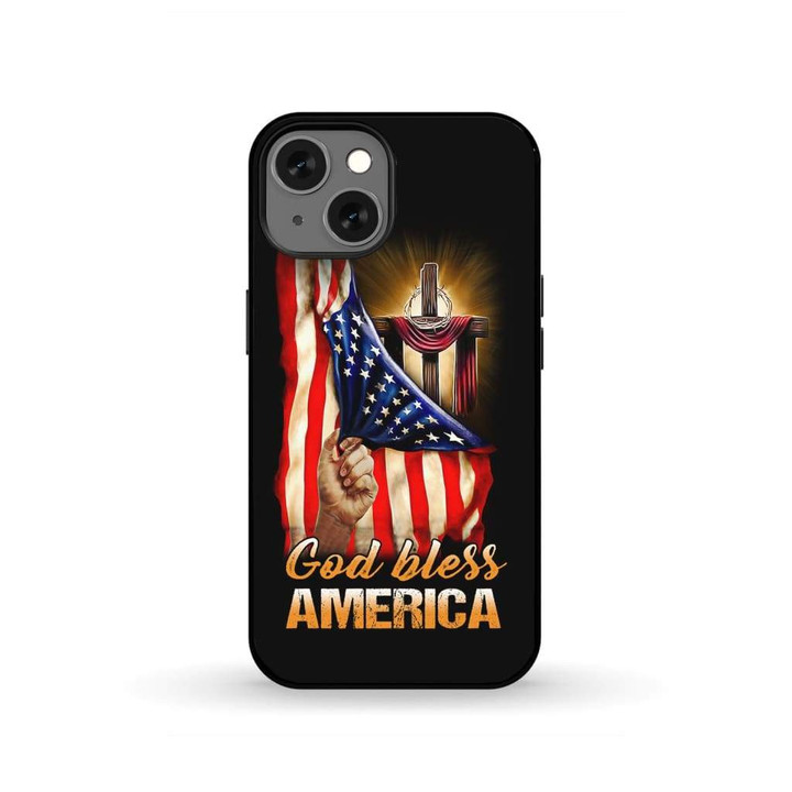 God bless America, hand pulling flag Christian phone case - Tough case