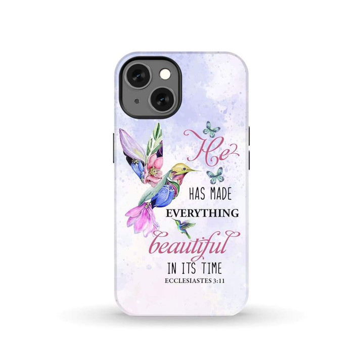He has made everything beautiful in its time hummingbird Bible verse phone case