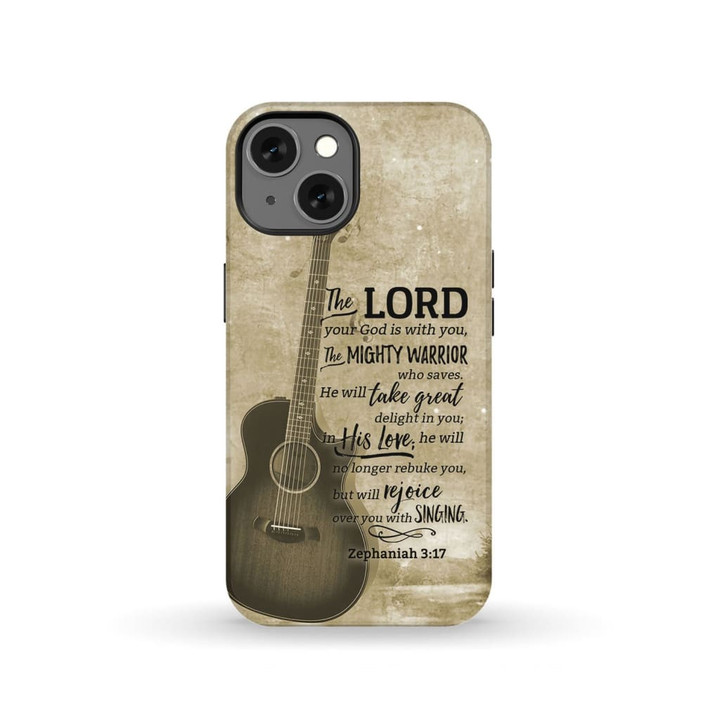 The Lord your God is with you Zephaniah 3:17 Bible verse phone case