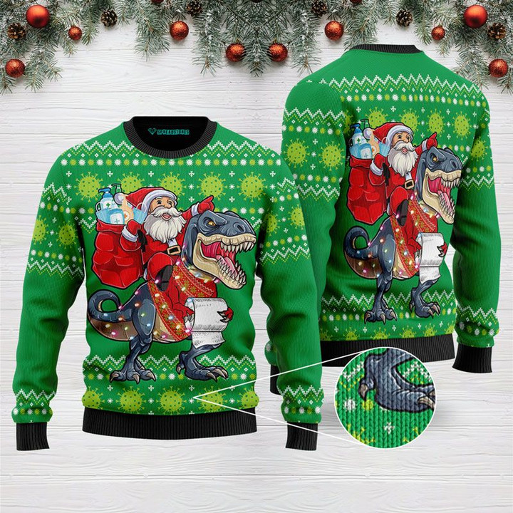 Santa Tree Rex 2020 Merry Christmas Funny Ugly Christmas Sweater Adult For Men & Women