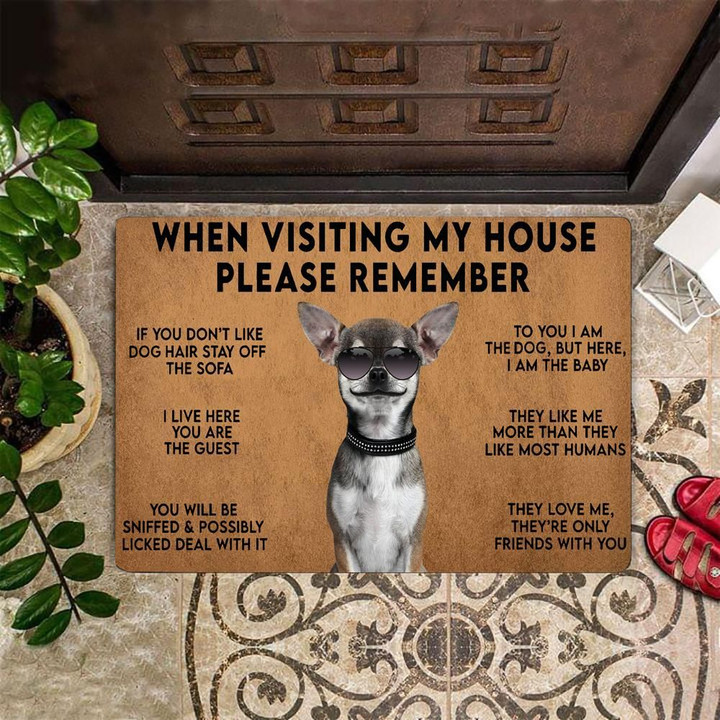 Chihuahua Dog Doormat, Chihuahua When Visiting My House Remember Doormat, Welcome Entry Mat For Dog Lover - spreadstores