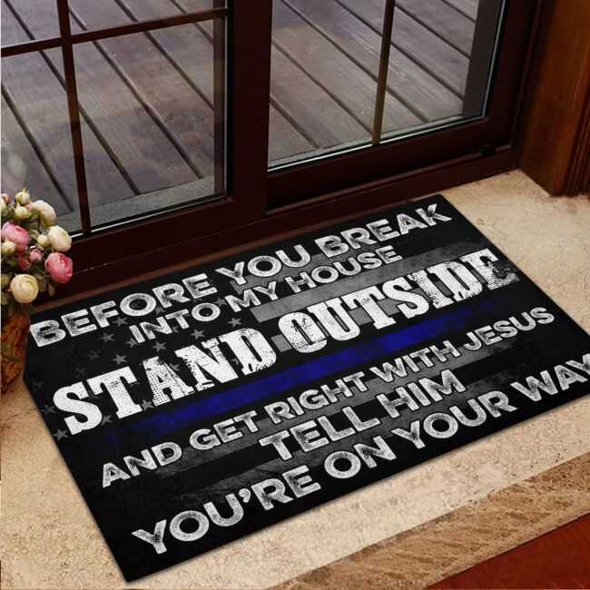 Love U.S. Police Rubber Base Doormat