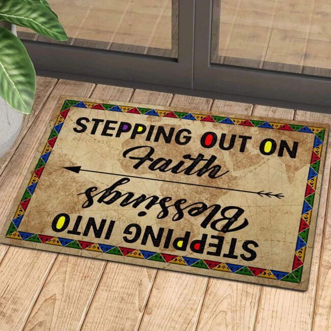 Stepping Out On Faith Rubber Base Doormat