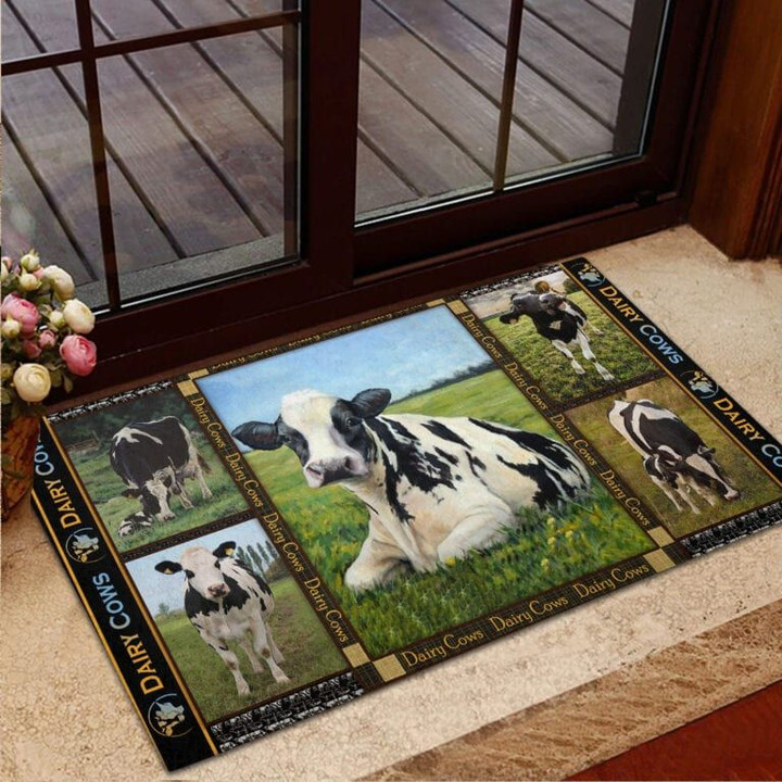 Dairy Cows Rubber Base Doormat