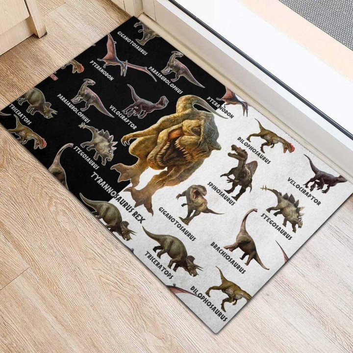 Love Dinosaur Rubber Base Doormat