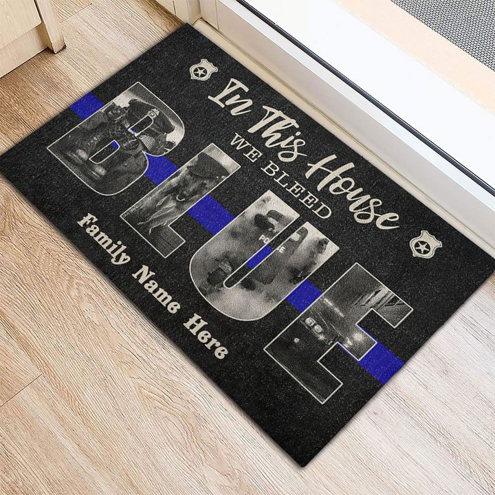 Police In This House Rubber Base Doormat