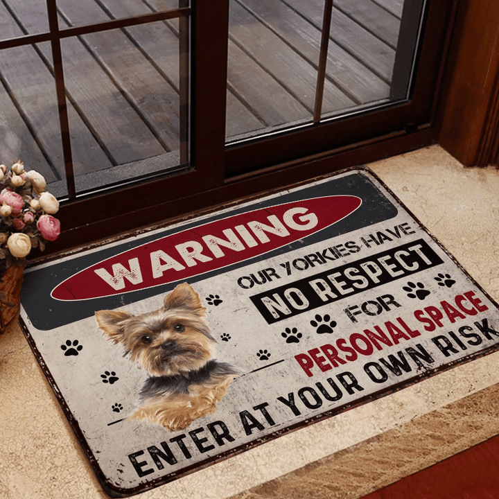 Yorkshire Terrier Doormat, Dog Welcome Mat, No Respect For Personal Space Doormat, Funny Door Mat, Dog Lover - Spreadstores