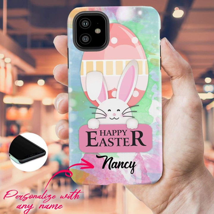 Happy Easter personalized name iPhone case