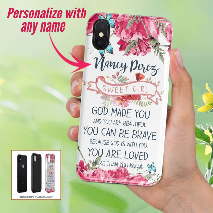 Custom Phone Cases: God made you beautiful personalized name iPhone case