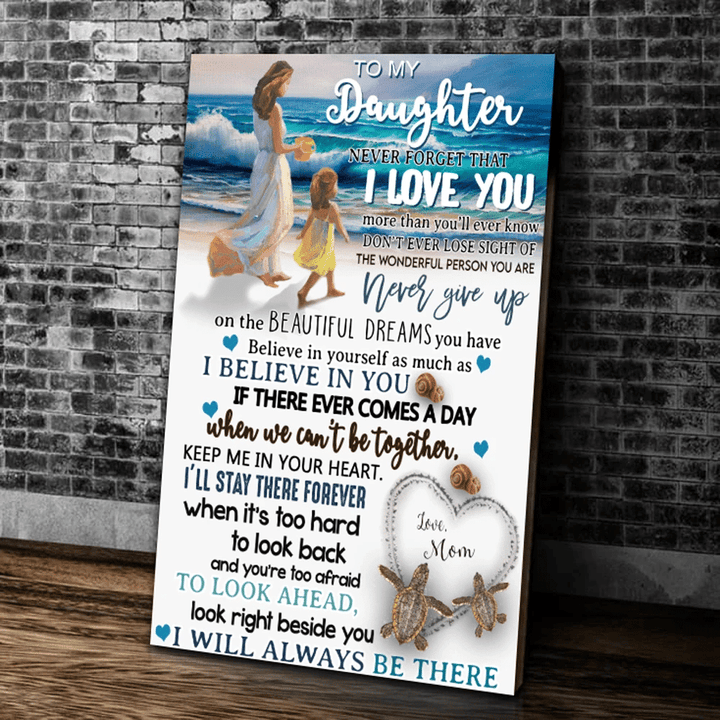 Personalized To My Daughter Never Forget That I Love You More Than You'll Ever Know Sea Turtle Canvas - Spreadstores