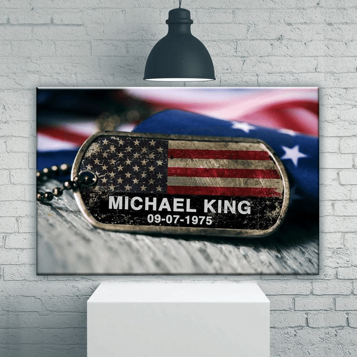 Personalized Veteran Name Canvas, Veteran Day Gift, Veteran Canvas, American Army, Soldier Gift Wall Art Canvas - Spreadstores
