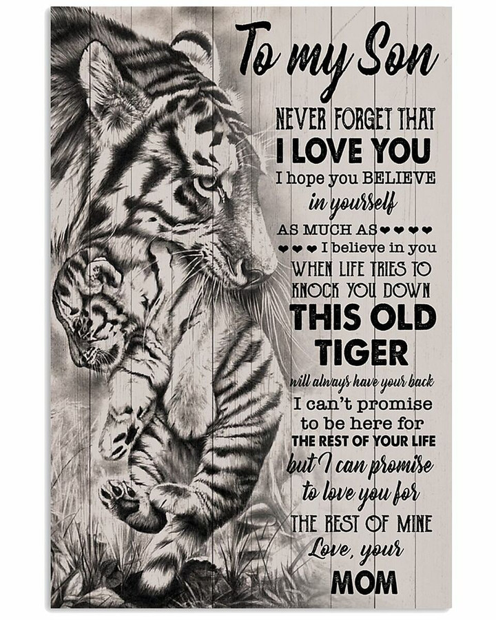Personalized Son Canvas, To My Son Never Forget That I Love You Tiger Canvas, Gift For Son - Spreadstores